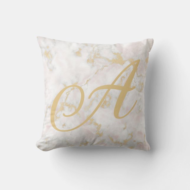 Accesorio para almohada de patrón oro rosado de má (Anverso)