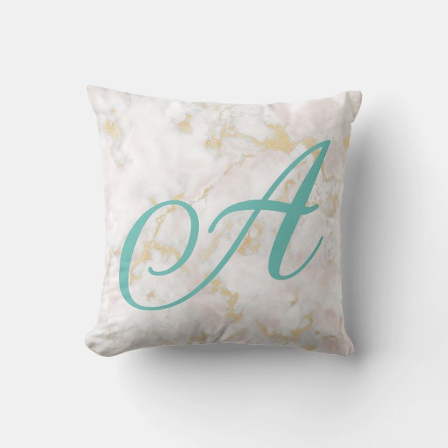 Accesorio para almohada de patrón oro rosado de má (Anverso)