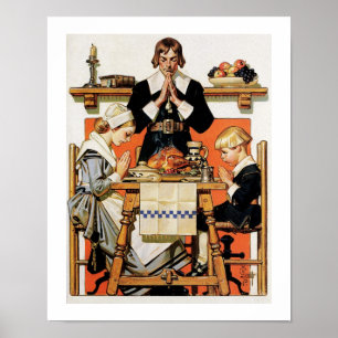 "Acción de gracias 1648". Poster del arte del