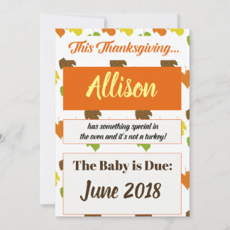 Acción de Gracias 2017 Invitación de embarazo en T