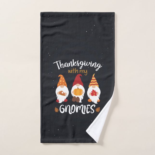 Acción de Gracias Con Mis Gnomías (Toalla de mano)