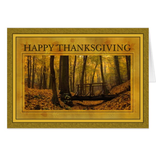 Acción de Gracias de Bosque de Otoño (Anverso (Horizontal))
