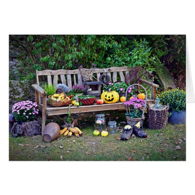 Acción de Gracias en el Parque Bench (Anverso (Horizontal))