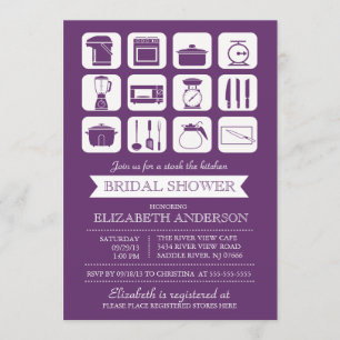 Acción retra la invitación nupcial de la ducha de