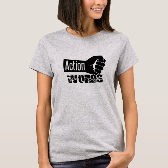 Acción sobre la camiseta de palabras (Anverso)