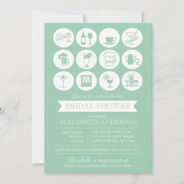 Acción verde retra la invitación nupcial de la (Anverso)