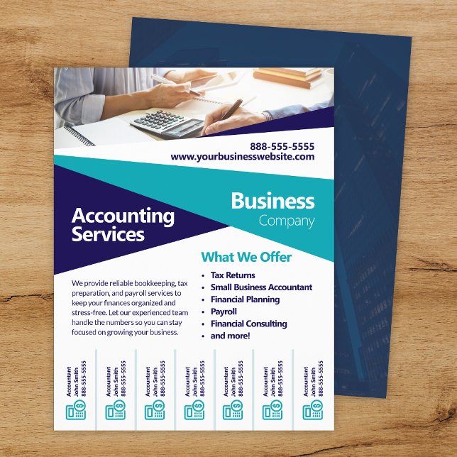 Accountant Tax Returns Tear Off Flyer Template (Subido por el creador)