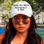 Ace el juego de estilo - Gorra de bádminton bordad<br><div class="desc">Entra en la cancha con confianza y talento con nuestro exclusivo Gorra de Badminton Bordminton Ace the Style. Diseñado para los entusiastas del deporte, este gorra blanco premium ostenta una atrevida declaración que dice "Juego, Juego, Partida - Shuttlecockin’ en Estilo, " capturando perfectamente el espíritu de bádminton. El bordado de...</div>