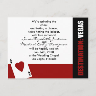 Ace of Hearts Destination Vegas Wedding Invitación