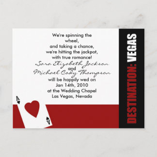 Ace of Hearts Destination Vegas Wedding Invitación