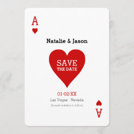 Ace of Hearts Save the Date Boda Invitación