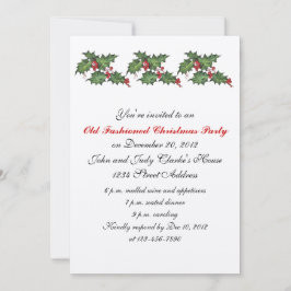 Acebo de las invitaciones de la fiesta de Navidad