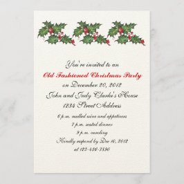 Acebo de las invitaciones de la fiesta de Navidad