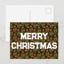Acebo de Navidad - Tarjeta Postal de Vacaciones