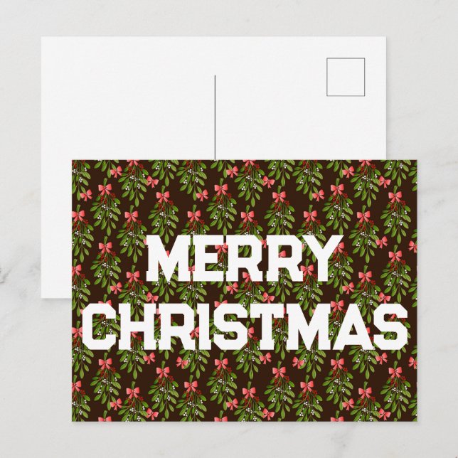 Acebo de Navidad - Tarjeta Postal de Vacaciones (Anverso / Reverso)