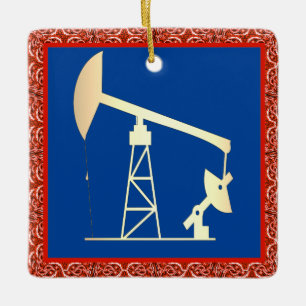 Aceite Bombeo Jack Navidades Ornamento cerámico