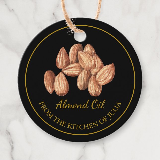 Aceite de almendras casero simple etiqueta de colg (Anverso)