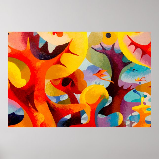 Aceite de arte abstracto y color acrílico en lienz (Frente)