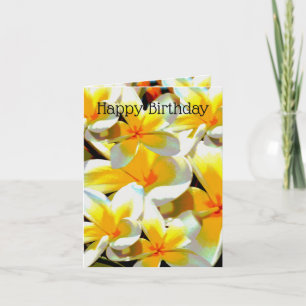Aceite de Frangipanis amarillo pintado, tarjeta de