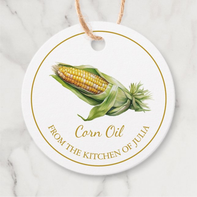 Aceite de maíz casero simple Etiqueta de colgado l (Anverso)
