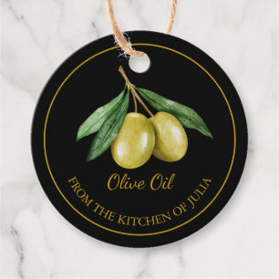 Aceite de oliva casero simple etiqueta de colgado
