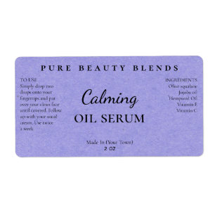 Aceite de textura de papel azul Etiquetas de suero