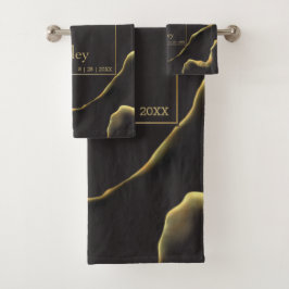 Aceite de tinta negro y 💡 dorado moderno abstract