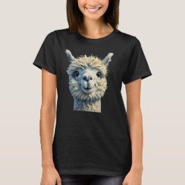 Aceite pintado de la camiseta de la Alpaca