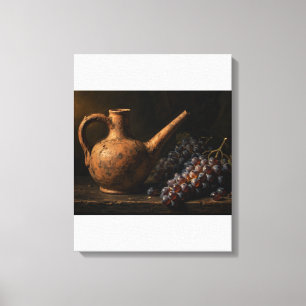 Aceite y Vino — Impresión en lienzo de claroscuro