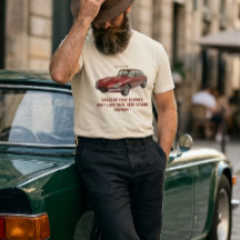"Acelera Tu Viaje" Camiseta de Coche Clásico Rojo 