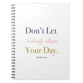 Acento del oro del cuaderno del buen día