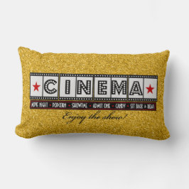 Acento del rojo de la almohada del cine del cine