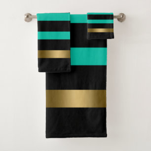 Acentos de oro con rayas negras y verdes