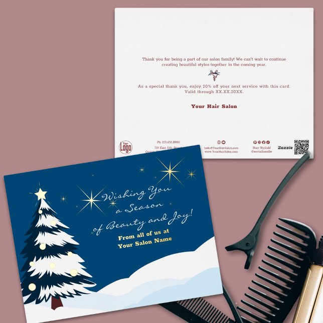 Acentos de Relieve metalizado Tarjeta de vacacione (Foil Accents Silent Starry Night Holiday Card)