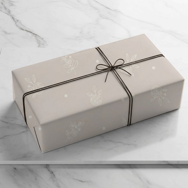 acentos florales, papel de regalo blanco perla (Subido por el creador)