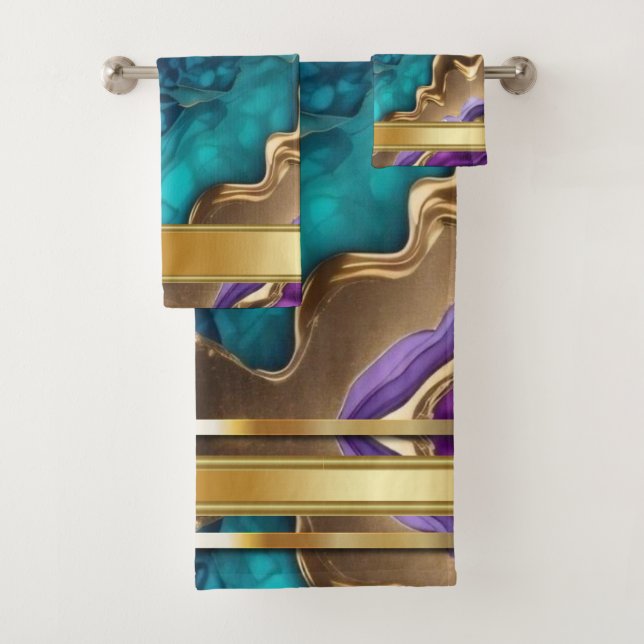 Acentos metálicos de oro sobre zaranjas Verde azul (In situ)