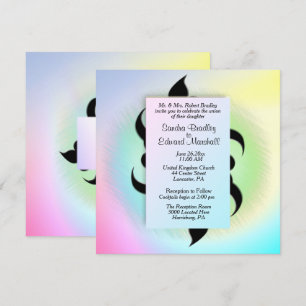 Acentos negros en una invitación a una boda festiv