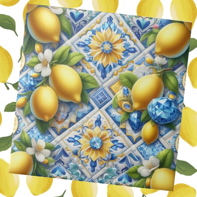 Acentuados Azulejos Exóticos | Limón Mediterráneo  (Subido por el creador)