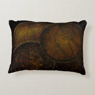 Acentúe la almohada con la moneda medio Ana la
