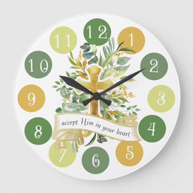 Acepta a Jesús en tu corazón - Reloj grande (Anverso)