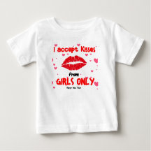 Acepto Besos Solo de Niñas - Camiseta para Niño Pe