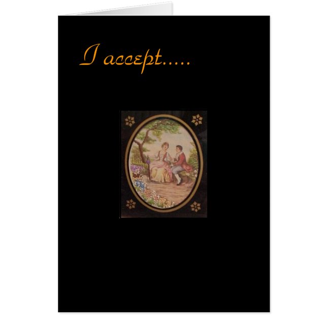 Acepto su tarjeta de la propuesta de matrimonio (Frente)