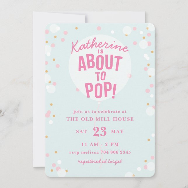 Acerca de la invitación a Baby Shower del Chica de (Anverso)
