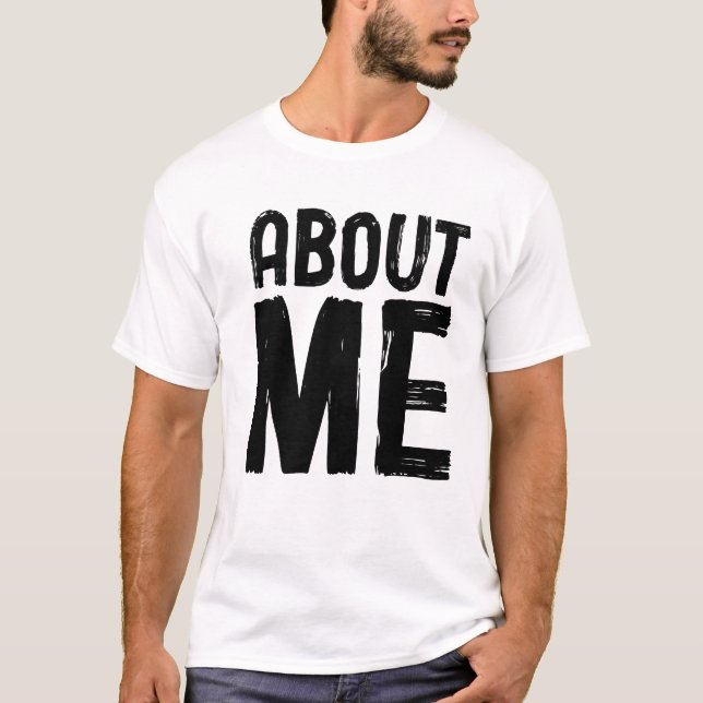 Acerca de mí para la camiseta básica masculina (Anverso)