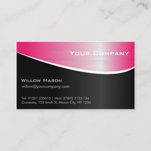 Acero inoxidable rosa, tarjeta profesional de visi (Anverso)