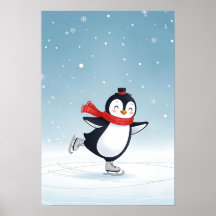 Acogedor arte de guardería pingüino de invierno