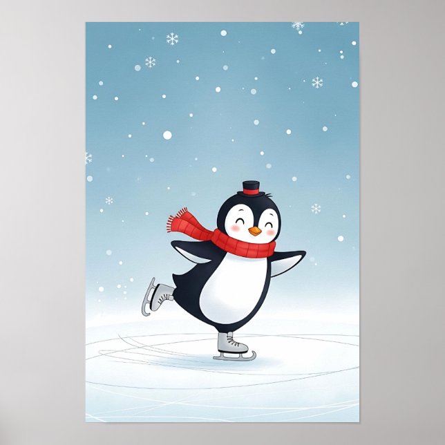 Acogedor arte de guardería pingüino de invierno (Frente)