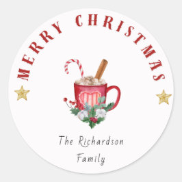 Acogedor café de invierno Mug Merry Pegatina de Na