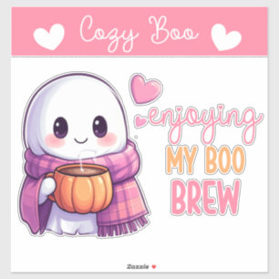 Acogedor fantasma Pegatina Boo con peluca de calab