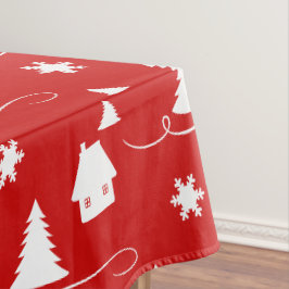Acogedor mantel de vacaciones de invierno con patr
